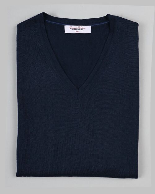 Merino V - Neck Jumper - Navy