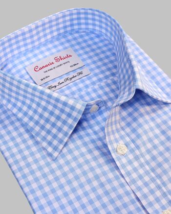 Coton à manches courtes Smart - Chemise à carreaux bleu clair 2