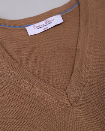 Pull Merino Col V - Camel 2