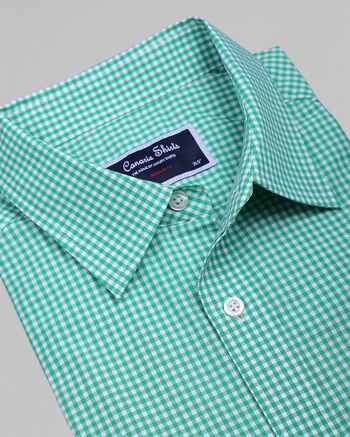 Chemise à manches courtes en coton - Carreaux verts 2