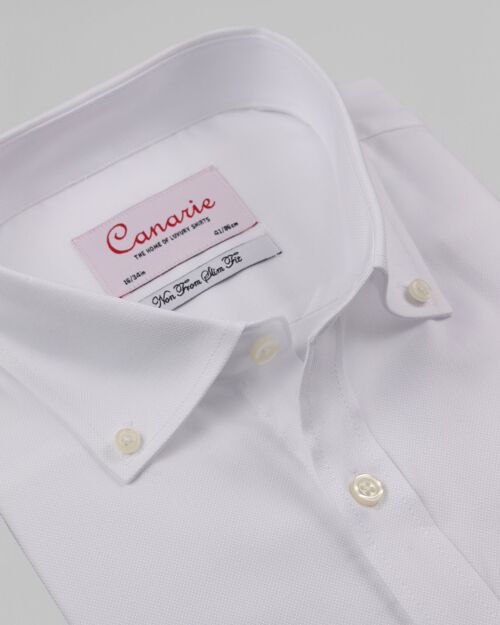 Men's Business Formal White Royal Oxford Non Iron Shirt Button Cuffs Slim fit