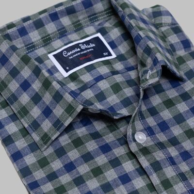 Casual Shirt Brushed Cotton With Chest Pocket - Olive Green
