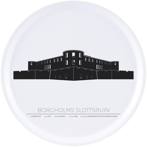 Bricka Borgholms Slottsruin Rund 38 Cm - Öland / Borgholm