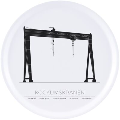 Tablett Kockumskranen - Malmö - 38 cm