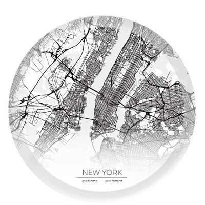 Bricka med Karta av New York 38 cm