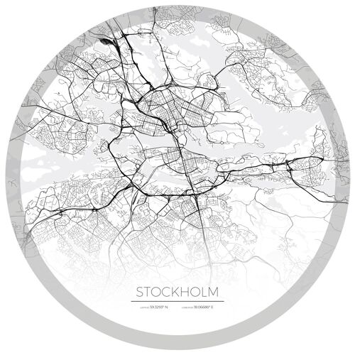 Bricka med Karta av Stockholm 38 cm