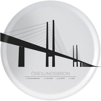 Plateau Pont De L'Öresund Rond 38 Cm - Malmö / Copenhague