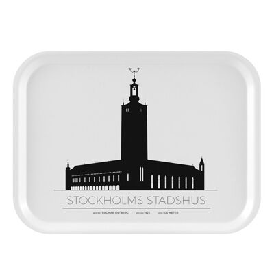 Tablett Stockholmer Rathaus 27x20 cm - Stockholm