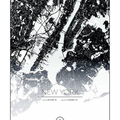 Kartposters över New York