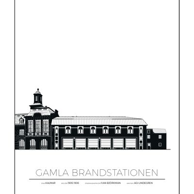 Poster della vecchia caserma dei pompieri - Kalmar