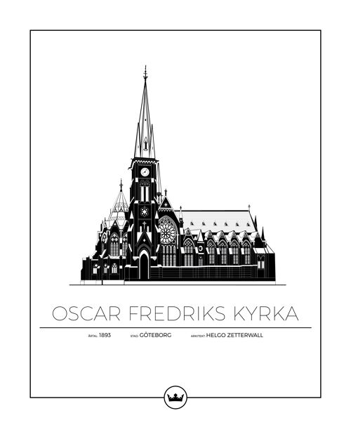 Posters av Oscar Fredriks Kyrka - Göteborg