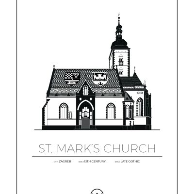 Posters av St. Mark's Church - Zagreb