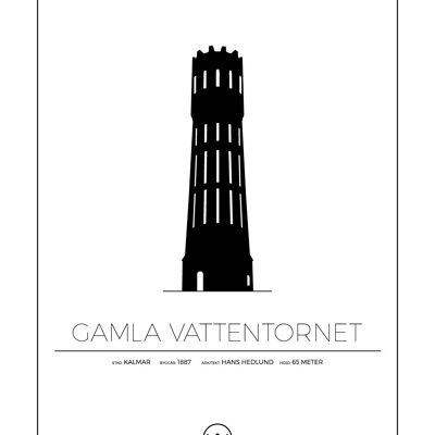 Poster della vecchia torre dell'acqua - Kalmar