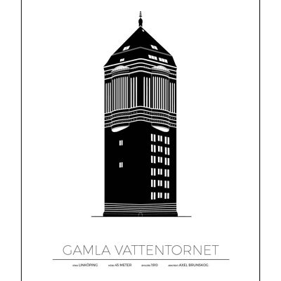 Poster della vecchia torre dell'acqua - Linköping