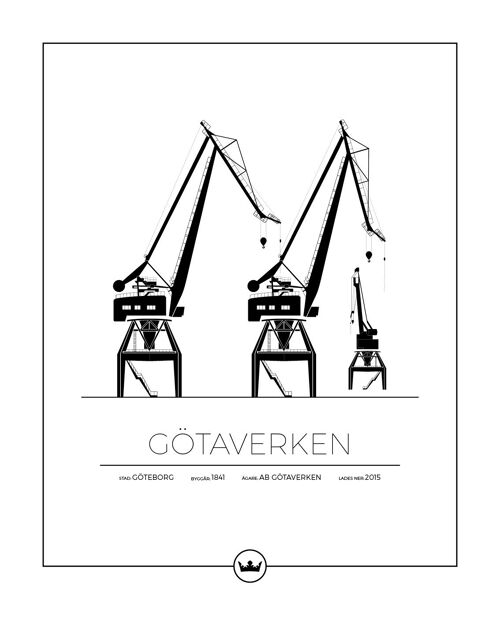 Posters Av Götaverkens Kranar - Göteborg