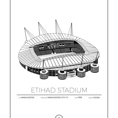 Poster Dell'Etihad Stadium - Manchester - Inghilterra