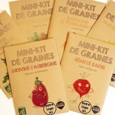 50 mini-kits de semillas orgánicas de marca compartida