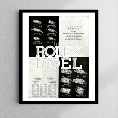 AFFICHE PUBLICITAIRE ROLEX NOËL 1935 - 30x40cm - Sans cadre