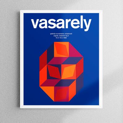 AFFICHE EXPOSITION VASARELY 1968 - 30X40cm - Sans cadre