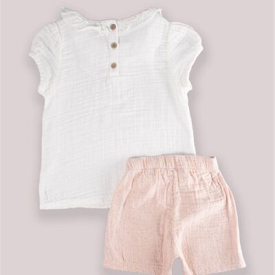 Set of T-shirt and shorts Pink&white. Assorted sizes 0-4 years.
