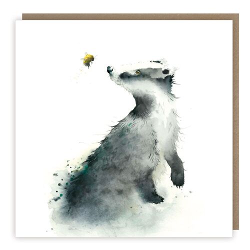 Badger and Bee Greeting Card