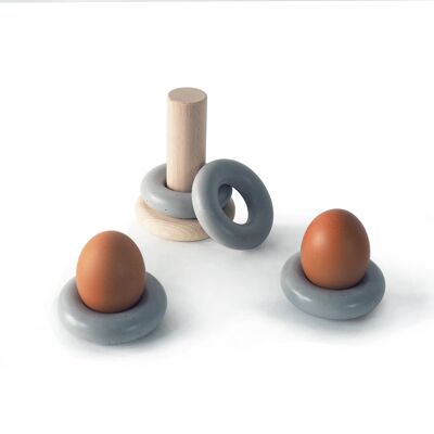 Wooden and concrete egg cup - Buoy