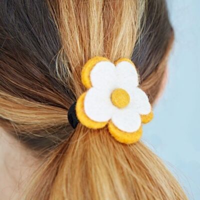 Bande de cheveux de fleur de feutre / Bobble - Élastique de cheveux de fleur