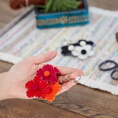 Felt Flower Keyring