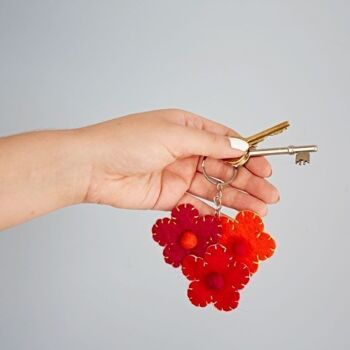 Porte-clés fleur en feutre 2