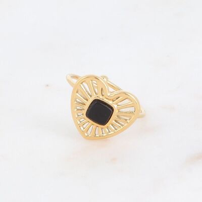 Golden Jesse ring with Onyx