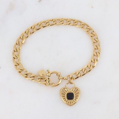 Golden Jesse bracelet with Onyx