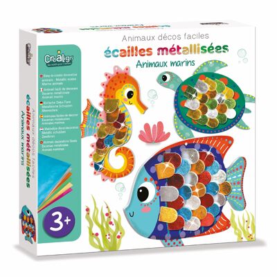 Creative box for children, Metallic scales "Sea animals"