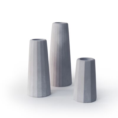 Trio of natural concrete soliflores - Facette
