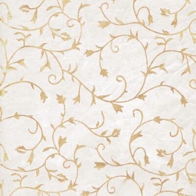 Floral Design Lokta Gift Wrap Sheets - Natural