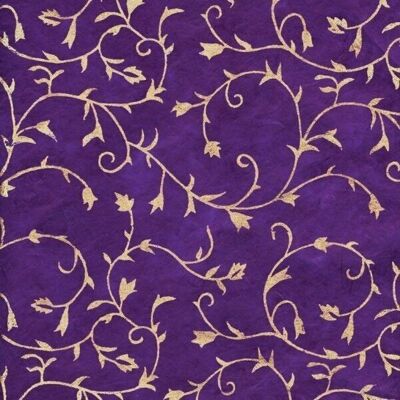 Floral Design Lokta Gift Wrap Sheets - Purple