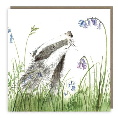 Blissful Badger Greeting Card