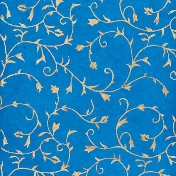 Fogli da regalo Lokta con motivo floreale - Turchese