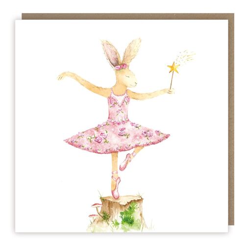 Bunny Ballerina Greeting Card