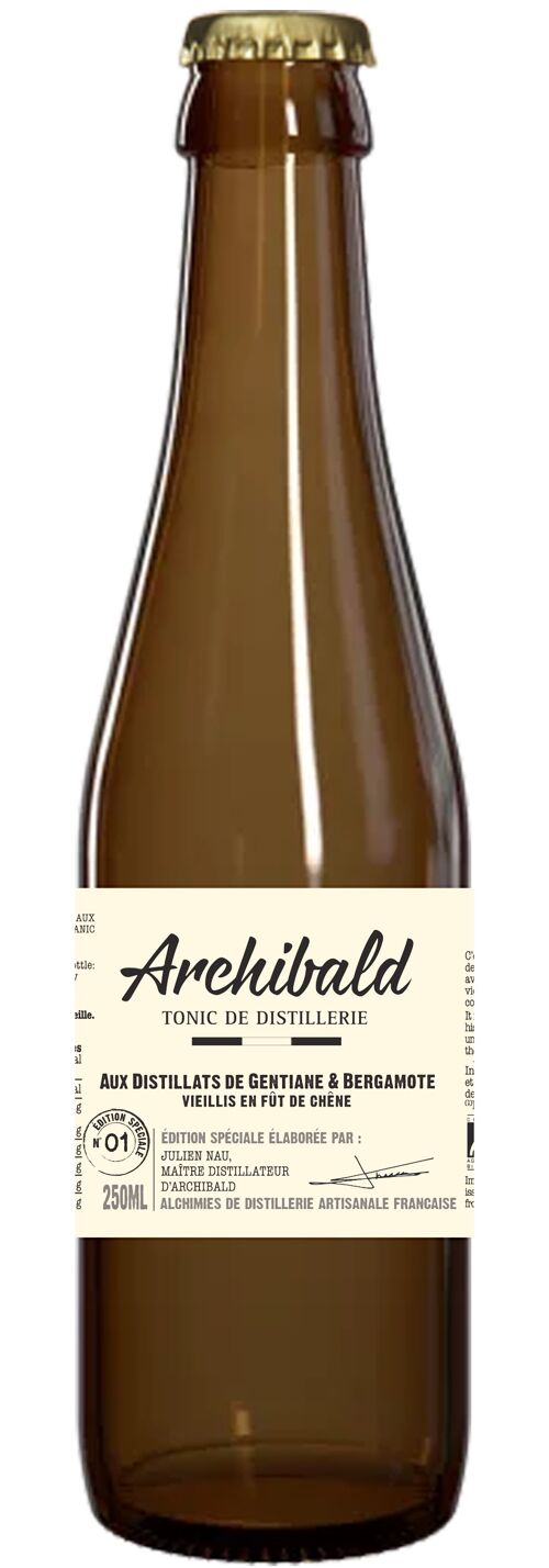 ARCHIBALD SODA DE DEGUSTATION EDITION LIMITEE N1 BERGAMOTE/GENTIANE/VIEILLI EN FUT DE CHENE 100 JOURS BIO 250 ML