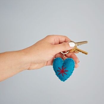 Porte-clés cœur en feutre 5