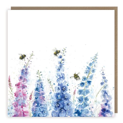 Dangling in the Delphiniums Greeting Card