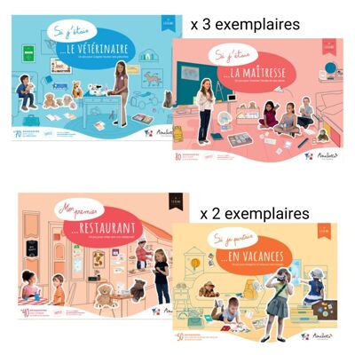 Pack Petit réassort - 10 coffrets d'imitation éducatifs made in France - inspiration Montessori et Freinet