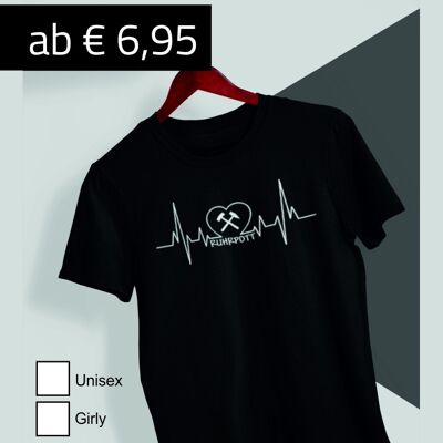 T-shirt Ruhrpott heartbeat, taglia XXL