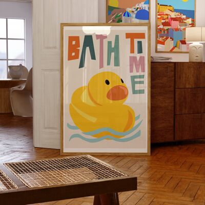 Canard en caoutchouc de salle de bain Impression artistique