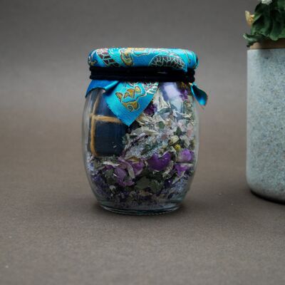 Jar of holistic protection and anchorage - turquoise jar