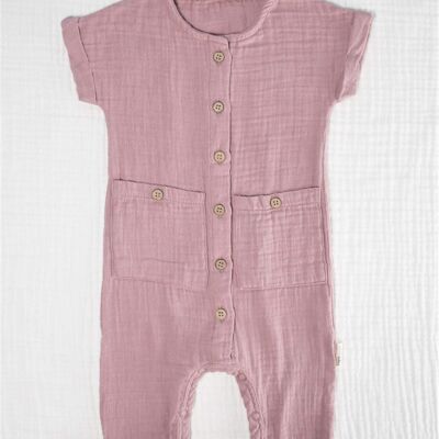 Muslin Jumpsuit sizes assorted 0-3 years dusty rose
