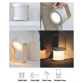 Lampe de bureau, LED, commande tactile, rechargeable, chargement USB, suspension comme lampe de table/lampe de camping 6