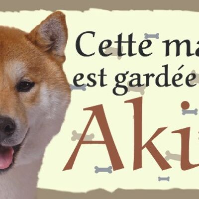 Ecriteaux en bois animaux - Akita chien - cadeaux / décoration