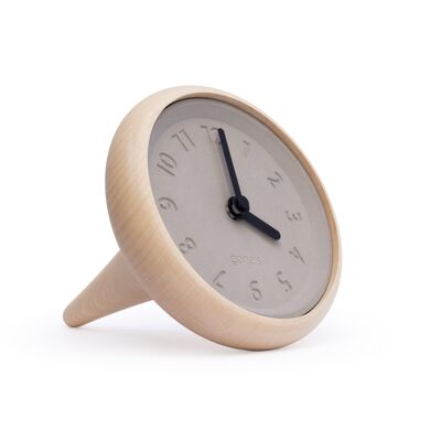 Wood and concrete table clock black hands - Toupie