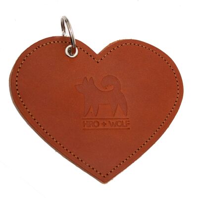 Poo Pouch Heart 'Brown Leather'